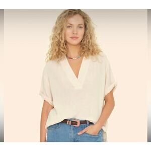 Xirena Avery top in washed double-faced cotton gauze